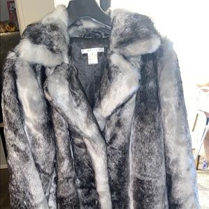 Black and White Fur Coat